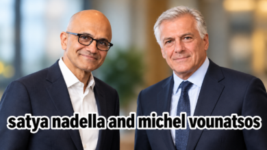 Satya Nadella and Michel Vounatsos